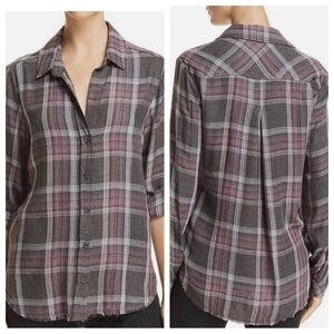 Anthropology Cloth & Stone Plaid Blouse, Sz S